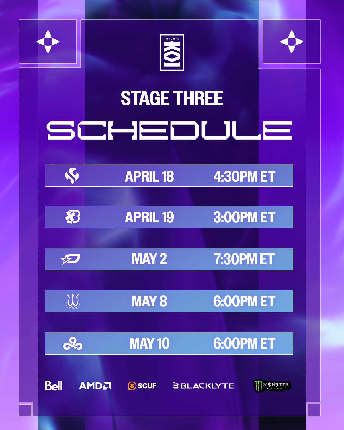 Stage Schedule
